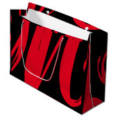 ユニークカスタム黒と赤 ラージペーパーバッグ (正面アングル)