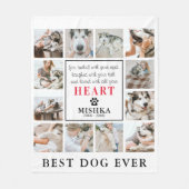 ユニークカスタム12フォトコラージペットロス犬/猫 フリースブランケット (正面)