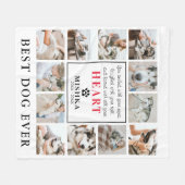 ユニークカスタム12フォトコラージペットロス犬/猫 フリースブランケット (正面(横))