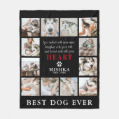 ユニークカスタム12フォトコラージペットロス犬/猫 フリースブランケット (正面)