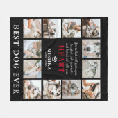 ユニークカスタム12フォトコラージペットロス犬/猫 フリースブランケット (正面(横))