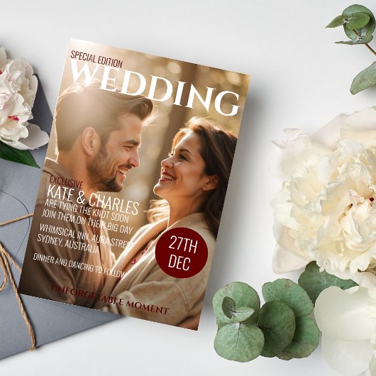 ユニークカスタムMagazineスタイル結婚式招待状 招待状
