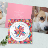 ユニークカスタムPhoto Christmas Card Pink 三つ折りクリスマスカード