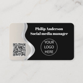 ユニークカスタムQrコードブラック名刺 名刺