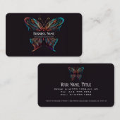 ユニークカラフルかわいらし蝶 名刺 (正面/裏面)