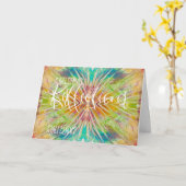 ユニークカラフルと美しいクリスマスの反射 カード (黄色い花)