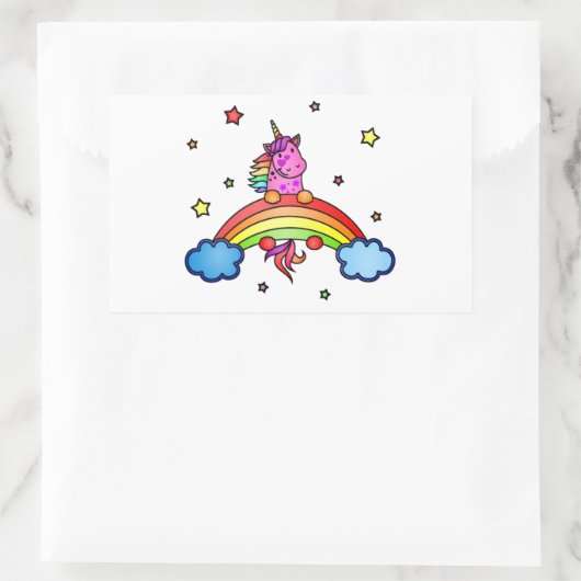 ユニークカラフルのステッカー子供へ 長方形シール (バッグ)