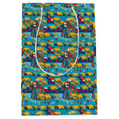 ユニークカラフルエイリアン食べのタコス包み紙 ミディアムペーパーバッグ (正面)