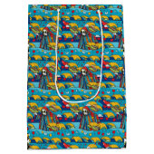 ユニークカラフルエイリアン食べのタコス包み紙 ミディアムペーパーバッグ (裏面)