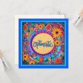 ユニークカラフルフローラお洒落おもしろい カード (正面/裏面インサイチュ)