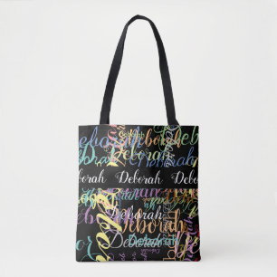 ユニークカラフル名black-tote トートバッグ