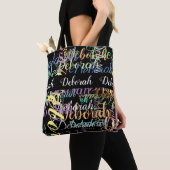 ユニークカラフル名black-tote トートバッグ (クローズアップ)