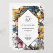 ユニークカラフル引っ越し祝いパーティーパーティの招待状 招待状 (正面/裏面)