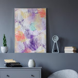 ユニークカラフル抽象芸術ブラシ絵画ア ポスター<br><div class="desc">紫お洒落芸術的、オレンジ、ミントグリーン、バイオレットと白の色の抽象芸術のブ絵を描ラシパターン。このデザインをインテリアのデコつるア色と壁の色に合わせる!</div>