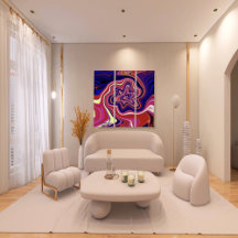 ユニークカラフル抽象芸術大理石ゆがみウォールアート