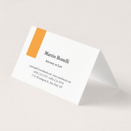 ユニーククラシカルシンプルオレンジ&ホワイトカード (正面)