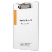 ユニーククラシカルシンプルオレンジ&ホワイト クリップボード (左)