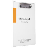 ユニーククラシカルシンプルオレンジ&ホワイト クリップボード (右)