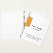 ユニーククラシカルシンプルオレンジ&ホワイト プランナー手帳 (ディスプレー)