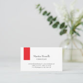 ユニーククラシカルシンプル赤・白 名刺 (スタンド正面)