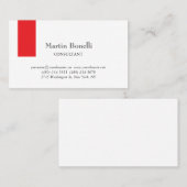 ユニーククラシカルシンプル赤・白 名刺 (正面/裏面)