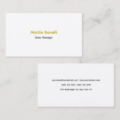 ユニーククラシカルシンプル金ゴールド色の名前(両面) 名刺 (正面/裏面)