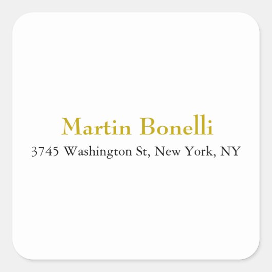 ユニーククラシカルシンプル金ゴールド色名 スクエアシール (正面)