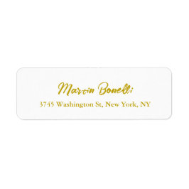 ユニーククラシックシンプル金ゴールド色名書道 ラベル