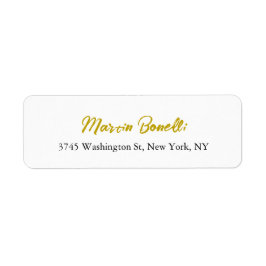 ユニーククラシックシンプル金ゴールド色名書道 ラベル