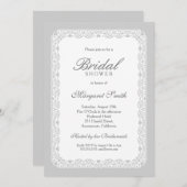 ユニーククリエイティブグレイヴィンテージブライダルシャワー 招待状 (正面/裏面)