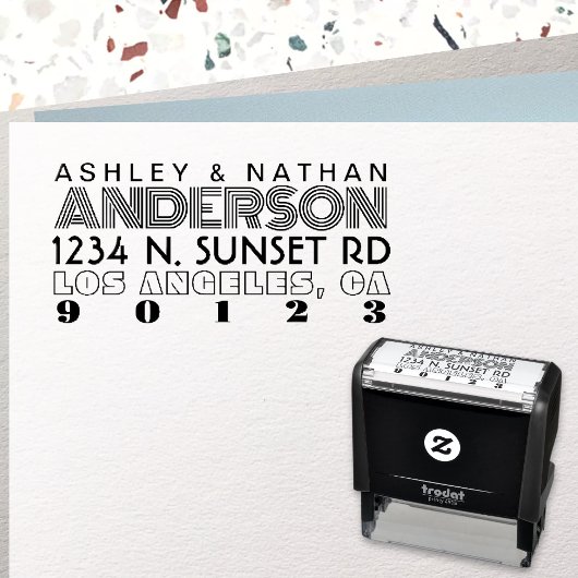 ユニーククリエイティブ層フォントスタイルアドレモダンス セルフインキングスタンプ