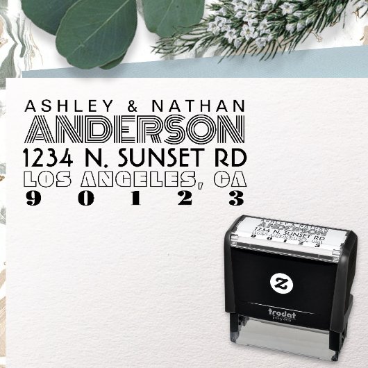 ユニーククリエイティブ層フォントスタイルアドレモダンス セルフインキングスタンプ