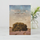 ユニーククリエイティブ素朴ツリーラベ結婚ンダー 招待状 (スタンド正面)