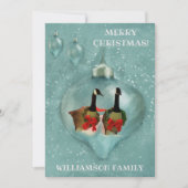 ユニーククリスマスゲーゼオーナメントスノーレッドボウフラット シーズンカード (正面)