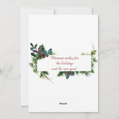 ユニーククリスマスゲーゼオーナメントスノーレッドボウフラット シーズンカード (裏面)