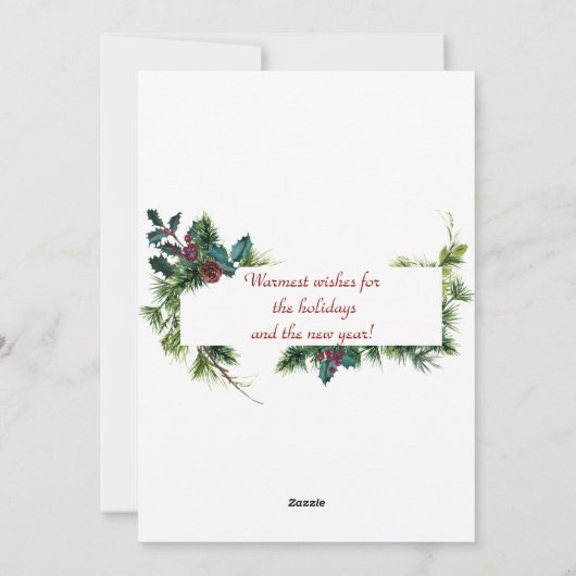 ユニーククリスマスゲーゼオーナメントスノーレッドボウフラット シーズンカード (裏面)