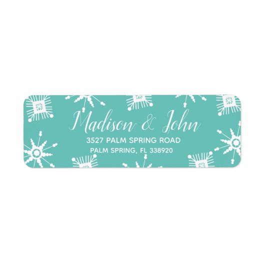 ユニーククリスマススノーフレーク散布アドレス ラベル (正面)