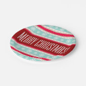 ユニーククリスマスパターカスタムン文字 ペーパープレート (アングル)