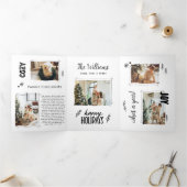 ユニーククリスマスフォトコラージホリデーカード 三つ折り招待状 (内部)