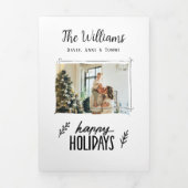 ユニーククリスマスフォトコラージホリデーカード 三つ折り招待状 (カバー)