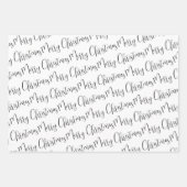 ユニーククリスマスプレゼント水彩ポインセチア ラッピングペーパーシート (正面3)