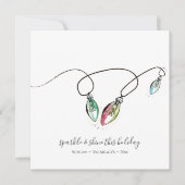 ユニーククリスマスライトホリデーカード ノートカード (正面)