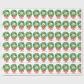 ユニーククリスマス包装紙キウイとリース ラッピングペーパー (フラット)