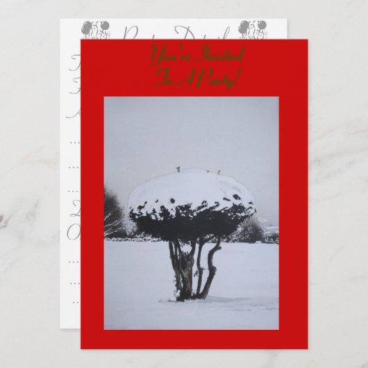 ユニーククリスマス風雪 招待状 (正面/裏面)