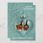 ユニーククリスマス飾りゲーファンシーゼ雪フラット シーズンカード (正面/裏面)