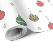 ユニーククリスマス飾りボーブルパターン ラッピングペーパー (ロールコーナー)