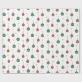 ユニーククリスマス飾りボーブルパターン ラッピングペーパー (フラット)