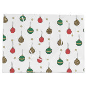 ユニーククリスマス飾りボーブルパターン ラージペーパーバッグ (裏面)