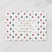 ユニーククリスマス飾りボーブルパターン 名刺 (裏面)