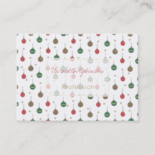 ユニーククリスマス飾りボーブルパターン 名刺 (正面)